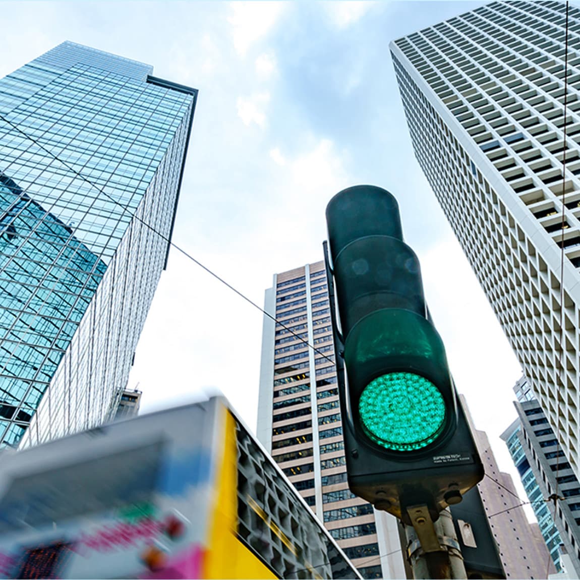 Tall buildings over a city