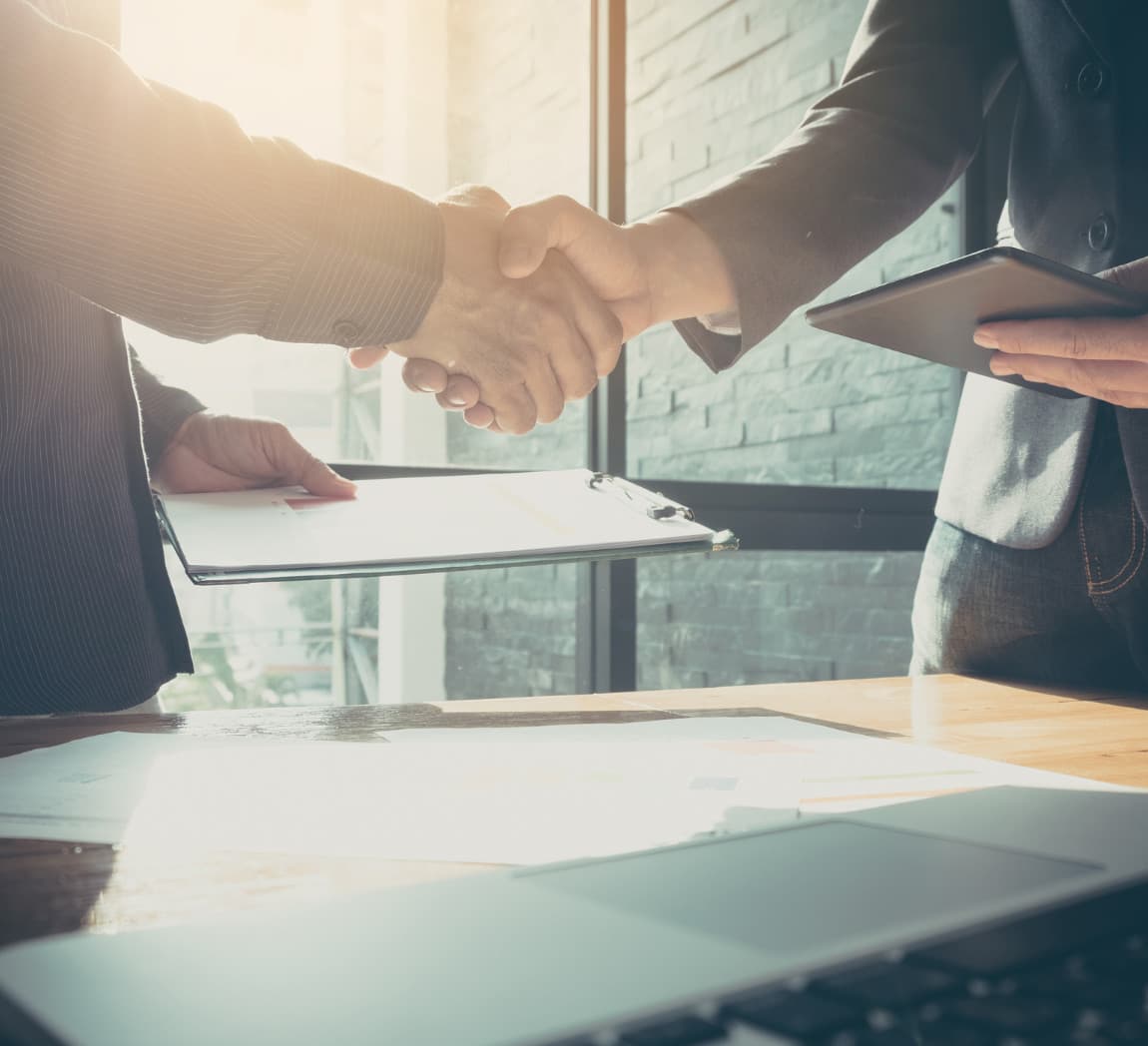 Two people shaking hands